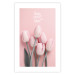 Poster Six Tulips - pink spring flowers and inscriptions on a pastel background 117901 additionalThumb 19