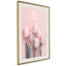 Poster Six Tulips - pink spring flowers and inscriptions on a pastel background 117901 additionalThumb 2