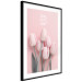 Poster Six Tulips - pink spring flowers and inscriptions on a pastel background 117901 additionalThumb 11