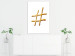 Canvas Print Hashtag - gold lettering on a white background Street Art, ideal for youth room 118301 additionalThumb 3