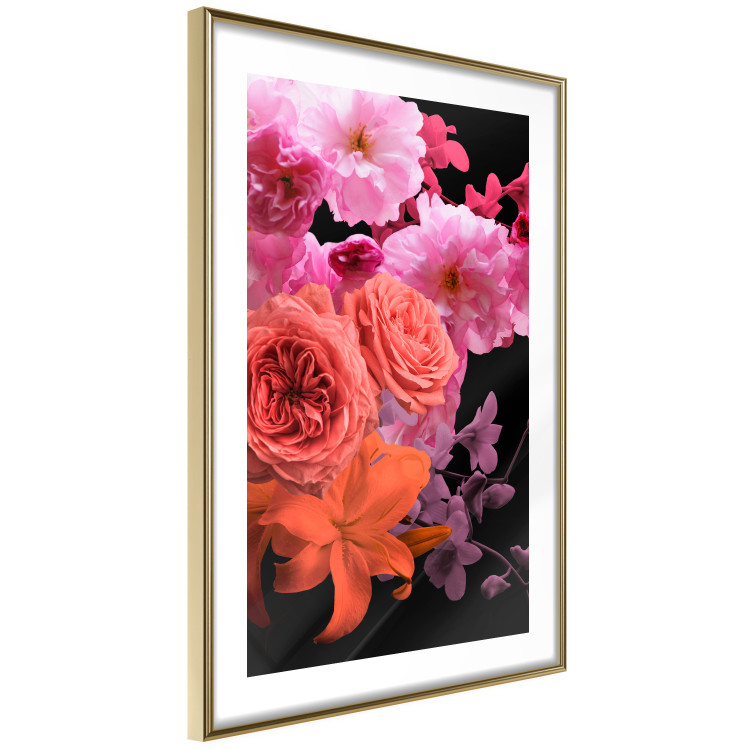 Wall Poster Spring Breeze - botanical composition with pink flowers on a black background 118401 additionalImage 6