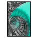 Poster Twisted Stairs - abstraction with architecture in turquoise-gray tones 118501 additionalThumb 17