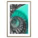 Poster Twisted Stairs - abstraction with architecture in turquoise-gray tones 118501 additionalThumb 16