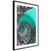 Poster Twisted Stairs - abstraction with architecture in turquoise-gray tones 118501 additionalThumb 11