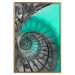 Poster Twisted Stairs - abstraction with architecture in turquoise-gray tones 118501 additionalThumb 19