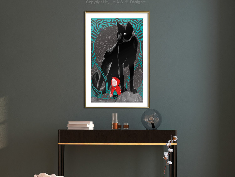 Wall Poster Little Red Riding Hood - fantasy with a girl in a cloak and a wolf in the background 118701 additionalImage 17