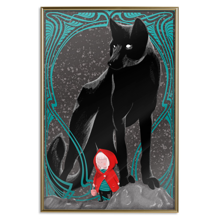 Wall Poster Little Red Riding Hood - fantasy with a girl in a cloak and a wolf in the background 118701 additionalImage 15