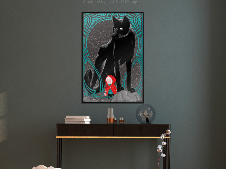 Wall Poster Little Red Riding Hood - fantasy with a girl in a cloak and a wolf in the background 118701 additionalImage 4