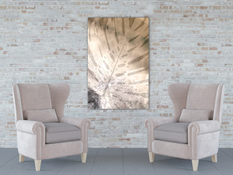 Canvas Art Print The hum of monstera - an abstraction of the sea and monstera leaves 121901 additionalImage 3