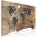 Canvas World Map: Wooden Mosaic (3 Parts) 122201 additionalThumb 2