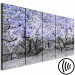 Canvas Blooming magnolia trees - black and white photo with a purple accent 123101 additionalThumb 6