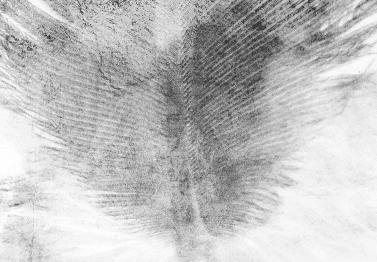Wall Poster Fleeting - black sketch of a bird feather on contrasting white background 123201 additionalImage 11