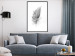 Wall Poster Fleeting - black sketch of a bird feather on contrasting white background 123201 additionalThumb 6