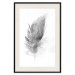 Wall Poster Fleeting - black sketch of a bird feather on contrasting white background 123201 additionalThumb 18