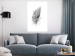 Wall Poster Fleeting - black sketch of a bird feather on contrasting white background 123201 additionalThumb 4