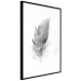 Wall Poster Fleeting - black sketch of a bird feather on contrasting white background 123201 additionalThumb 13