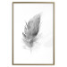 Wall Poster Fleeting - black sketch of a bird feather on contrasting white background 123201 additionalThumb 16