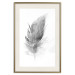 Wall Poster Fleeting - black sketch of a bird feather on contrasting white background 123201 additionalThumb 19