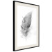 Wall Poster Fleeting - black sketch of a bird feather on contrasting white background 123201 additionalThumb 3