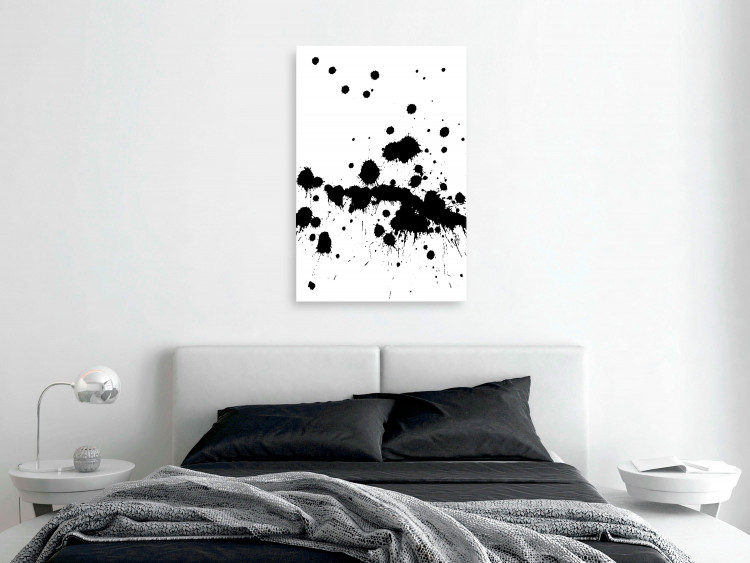 Canvas Print Blots on the wall - black and white minimalist graphics with a pattern 123501 additionalImage 3