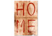 Canvas Red Home sign - English text on imitation of old paper 124501
