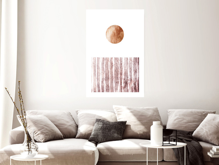 Wall Poster Harmony and Rhythm - circle on a white background above abstract brown texture 127401 additionalImage 5
