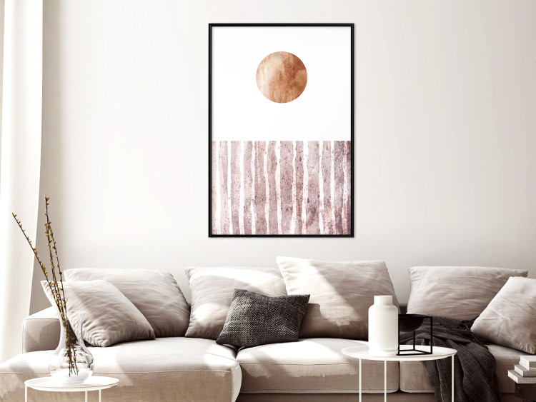 Wall Poster Harmony and Rhythm - circle on a white background above abstract brown texture 127401 additionalImage 4