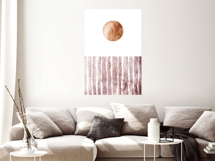 Wall Poster Harmony and Rhythm - circle on a white background above abstract brown texture 127401 additionalImage 2