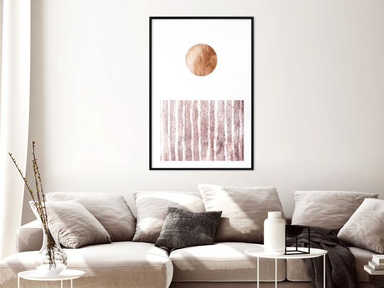 Wall Poster Harmony and Rhythm - circle on a white background above abstract brown texture 127401 additionalImage 18