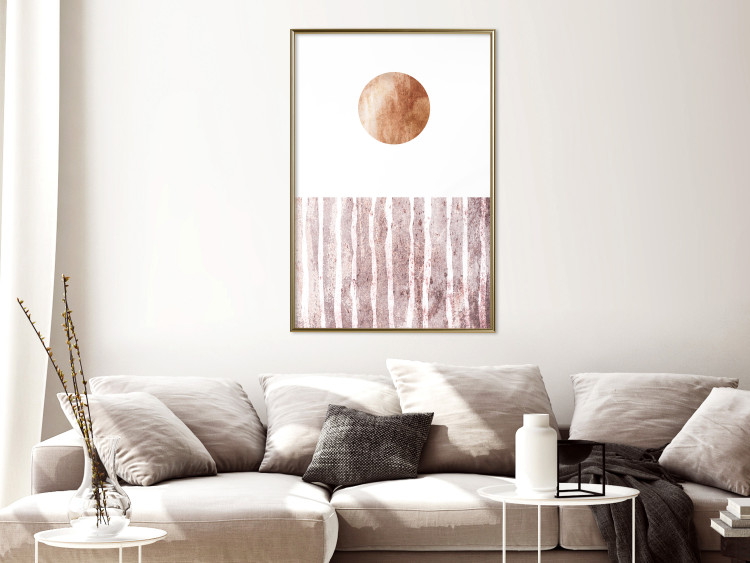 Wall Poster Harmony and Rhythm - circle on a white background above abstract brown texture 127401 additionalImage 5