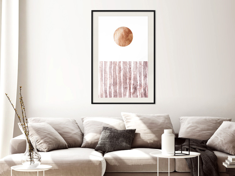 Wall Poster Harmony and Rhythm - circle on a white background above abstract brown texture 127401 additionalImage 24