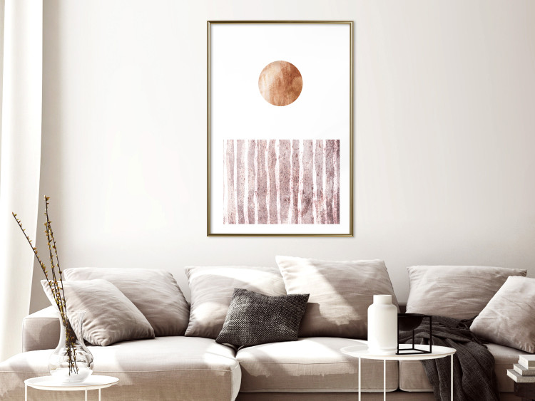 Wall Poster Harmony and Rhythm - circle on a white background above abstract brown texture 127401 additionalImage 15