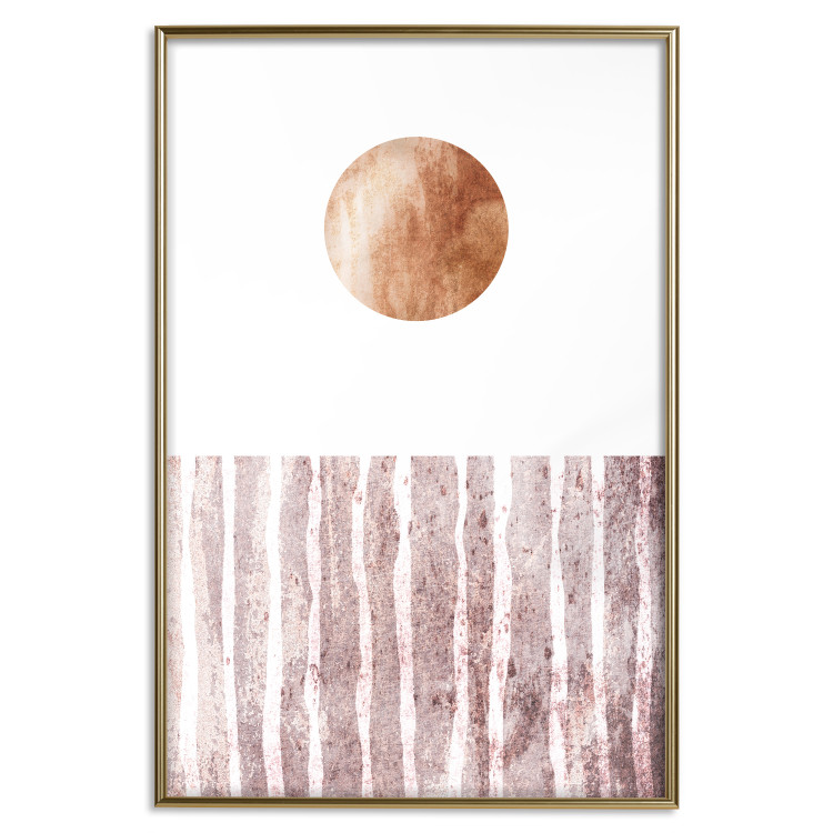 Wall Poster Harmony and Rhythm - circle on a white background above abstract brown texture 127401 additionalImage 21