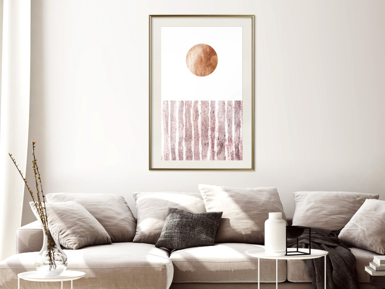 Wall Poster Harmony and Rhythm - circle on a white background above abstract brown texture 127401 additionalImage 22
