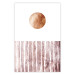 Wall Poster Harmony and Rhythm - circle on a white background above abstract brown texture 127401