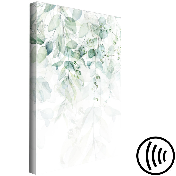 Canvas Art Print Gentle Touch of Nature (1-part) vertical - landscape of green leaves 127801 additionalImage 6