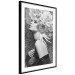 Wall Poster Silver Princess - portrait of woman with flowers on abstract background 127901 additionalThumb 6
