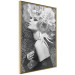 Wall Poster Silver Princess - portrait of woman with flowers on abstract background 127901 additionalThumb 12