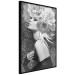 Wall Poster Silver Princess - portrait of woman with flowers on abstract background 127901 additionalThumb 11