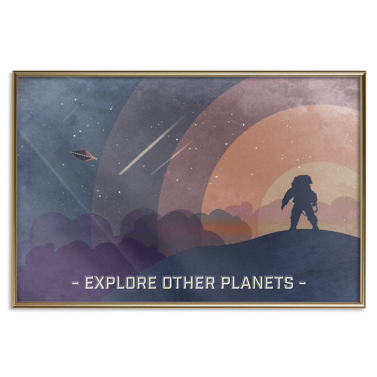 Poster Explore Other Planets - colorful space abstraction with text 129101 additionalImage 21