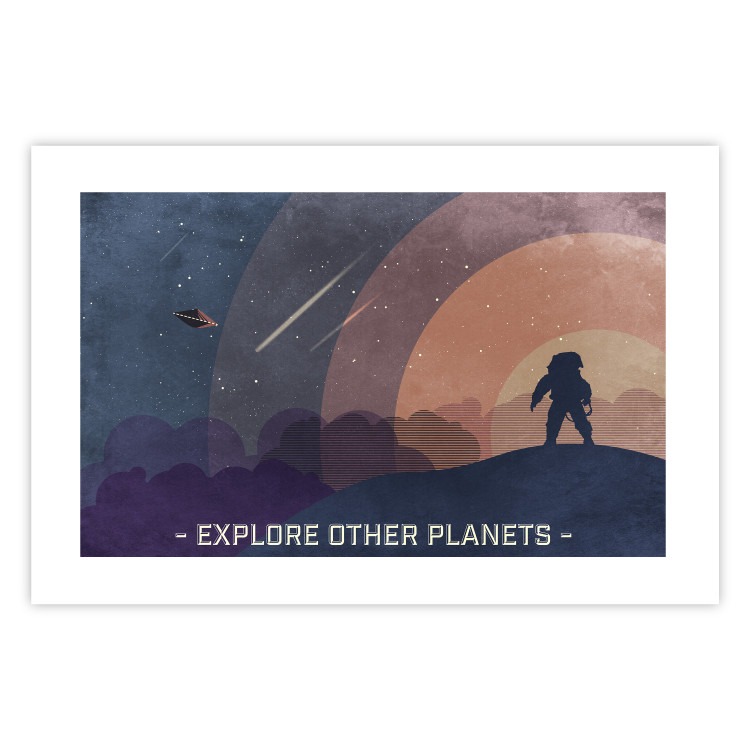 Poster Explore Other Planets - colorful space abstraction with text 129101 additionalImage 25
