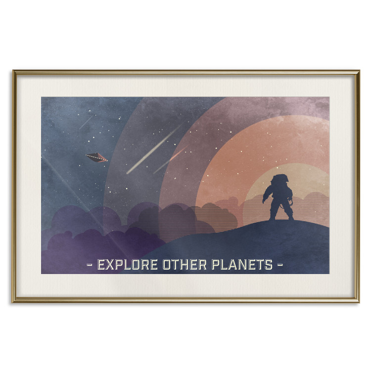 Poster Explore Other Planets - colorful space abstraction with text 129101 additionalImage 20