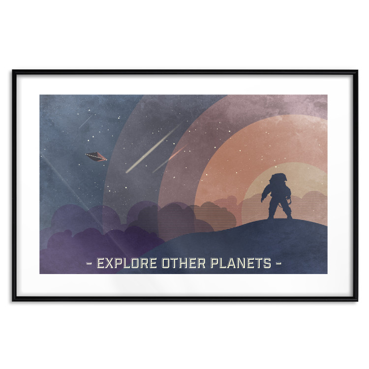 Poster Explore Other Planets - colorful space abstraction with text 129101 additionalImage 17