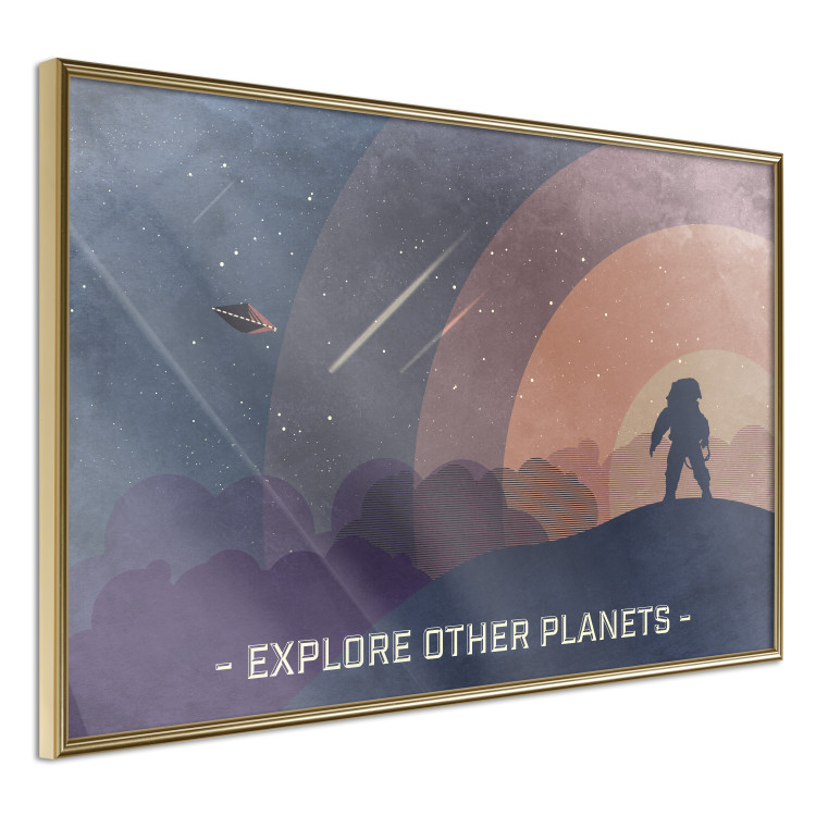Poster Explore Other Planets - colorful space abstraction with text 129101 additionalImage 14