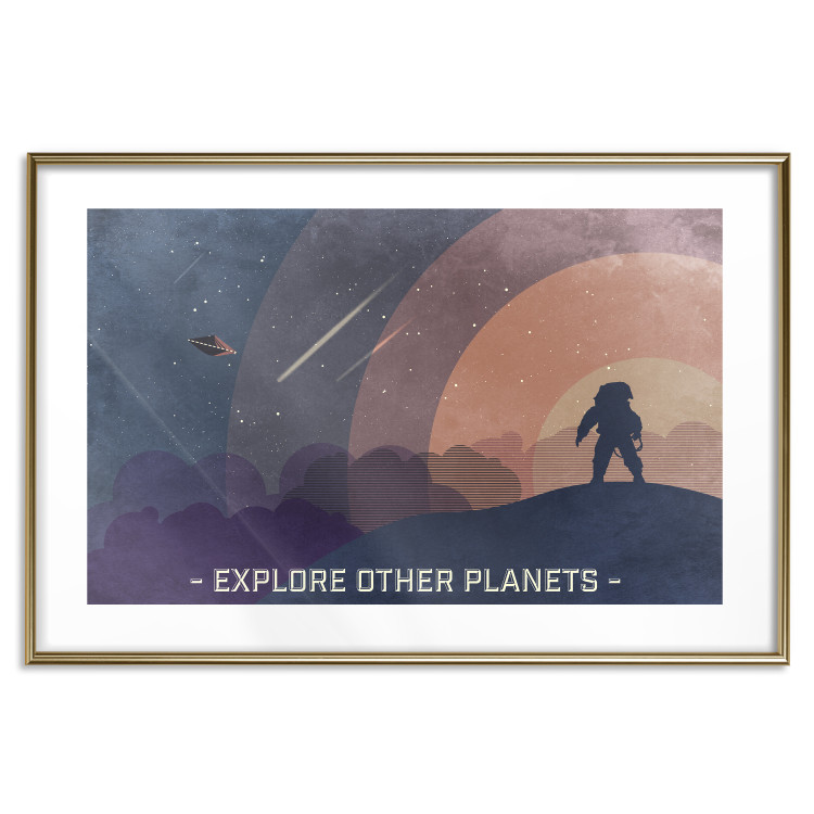 Poster Explore Other Planets - colorful space abstraction with text 129101 additionalImage 16