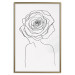 Wall Poster Reversed Glance - black line art of a woman with flowers in her hair 132201 additionalThumb 16