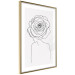 Wall Poster Reversed Glance - black line art of a woman with flowers in her hair 132201 additionalThumb 7