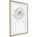 Wall Poster Reversed Glance - black line art of a woman with flowers in her hair 132201 additionalThumb 3