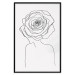 Wall Poster Reversed Glance - black line art of a woman with flowers in her hair 132201 additionalThumb 17