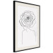 Wall Poster Reversed Glance - black line art of a woman with flowers in her hair 132201 additionalThumb 2